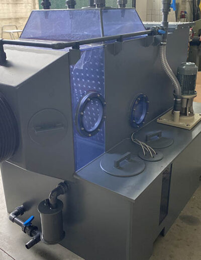 scrubber in pvc con filtro di raccolta